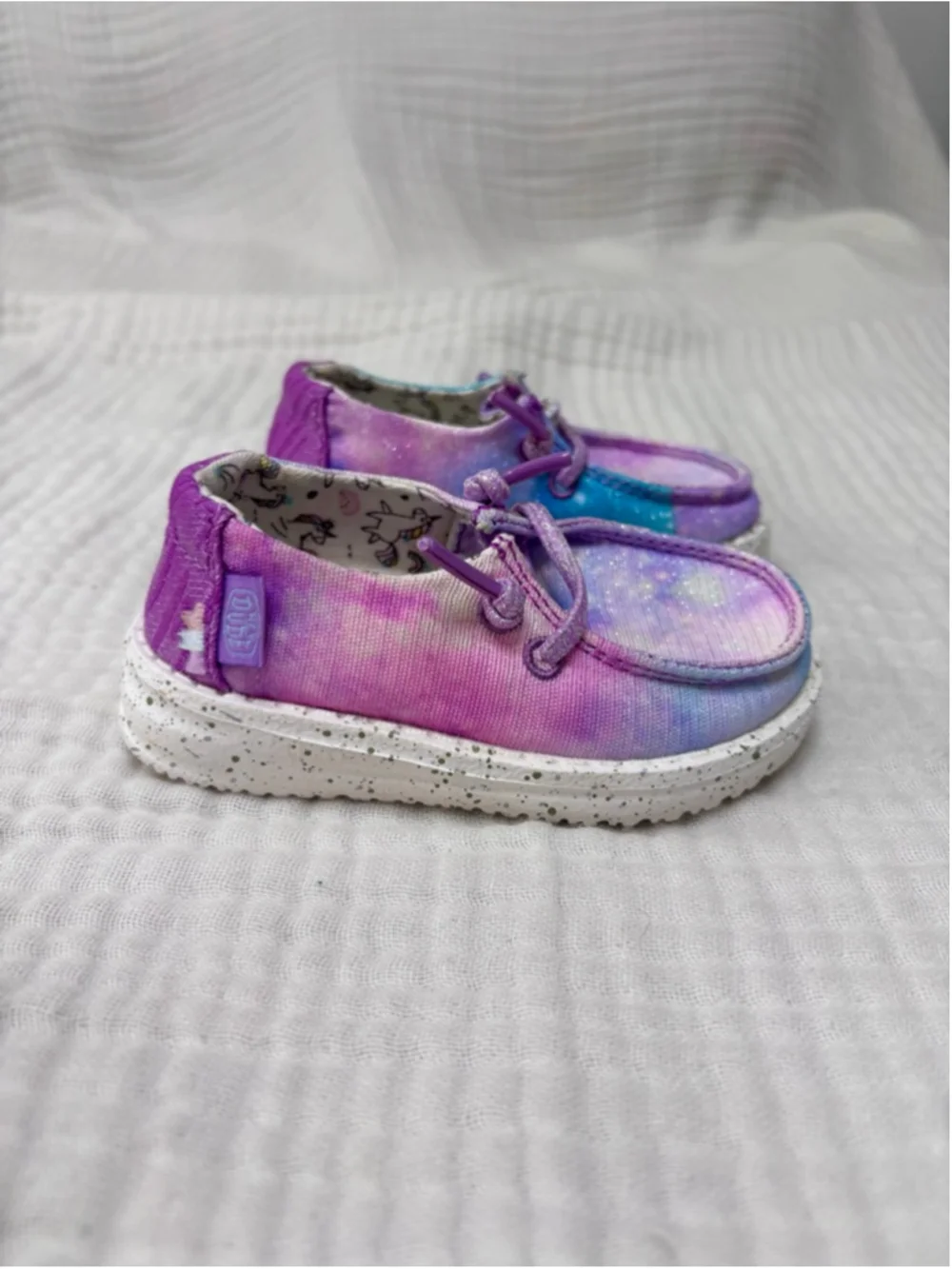 Toddler Wendy Unicorn Dreamer Hey Dude Sneakers Purple Blue Tie-Dye US 5